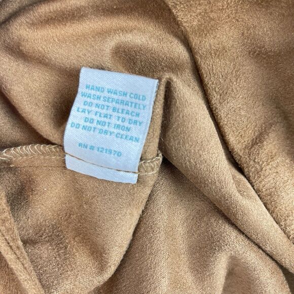 Rockin C Womens Large Tan Suedey Wide Flared Leg Pants 70s Rodeo Cowgril Western - Picture 6 of 14